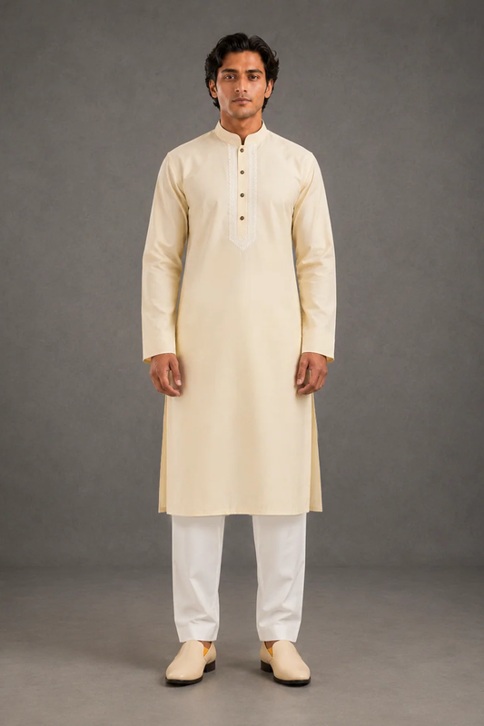 Men’s Yellow Kurta Pyjama Set